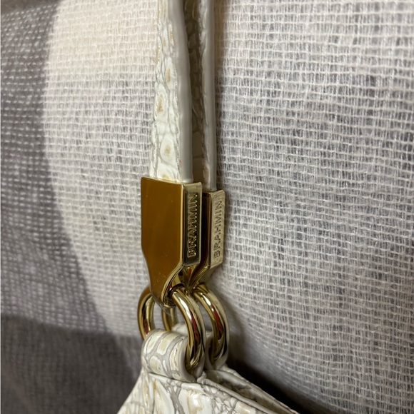 Brahmin White Crocodile-Embossed Shoulder Bag - Picture 3 of 4